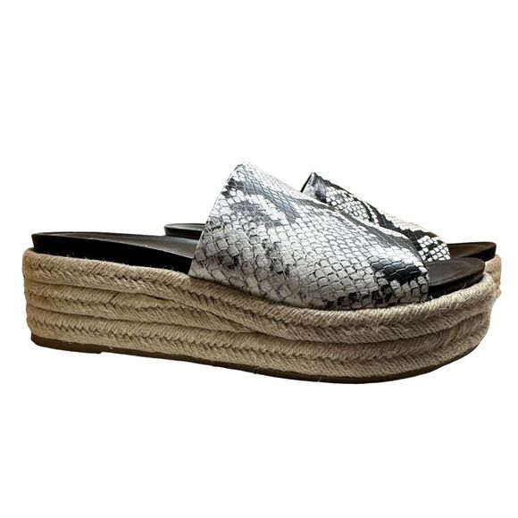 Franco Sarto Tola Espadrille Snake Print Sandal Slide 8.5 - Picture 1 of 10